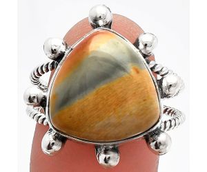 Polygram Jasper Ring size-9 SDR229085 R-1268, 15x15 mm