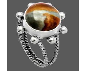 Polygram Jasper Ring size-8 SDR229148 R-1268, 13x13 mm