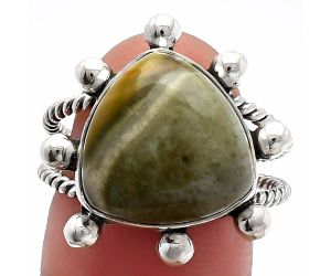 Polygram Jasper Ring size-8 SDR229187 R-1268, 14x14 mm