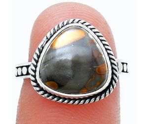 Bamboo Jasper Ring size-6 SDR229398 R-1066, 12x12 mm