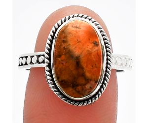 Poppy Jasper Ring size-9 SDR229430 R-1066, 9x14 mm