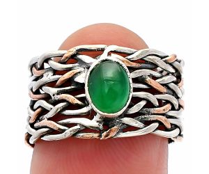 Two Tone - Green Onyx Ring size-6.5 SDR230004 R-1589, 7x5 mm