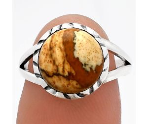 Picture Jasper Ring size-7 SDR230845 R-1074, 11x11 mm