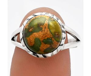 Bamboo Jasper Ring size-8 SDR230983 R-1074, 11x11 mm