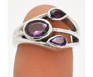 African Amethyst Ring size-6 SDR233162 R-1024, 7x5 mm