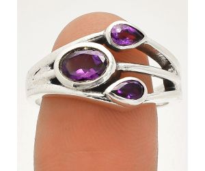 African Amethyst Ring size-9 SDR233195 R-1024, 7x5 mm