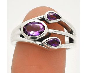 African Amethyst Ring size-8 SDR233197 R-1024, 7x5 mm