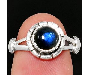 Blue Fire Labradorite Ring size-7 SDR234974 R-1533, 7x7 mm