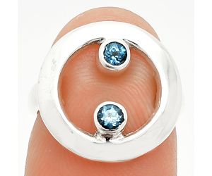 London Blue Topaz Ring size-5 SDR236845 R-1540, 3x3 mm