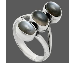 Gray Moonstone Ring size-6 SDR238224 R-1263, 5x7 mm