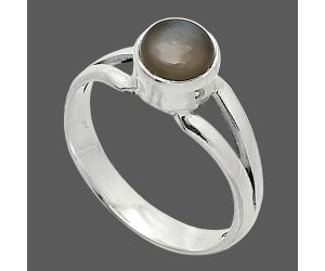 Gray Moonstone Ring size-7 SDR238333 R-1505, 6x6 mm