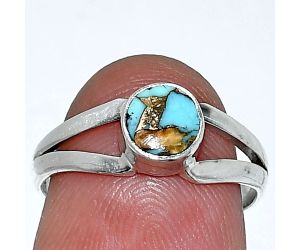 Spiny Oyster Turquoise Ring size-7 SDR238368 R-1505, 6x6 mm