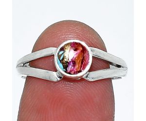 Kingman Pink Dahlia Turquoise Ring size-8 SDR238369 R-1505, 6x6 mm