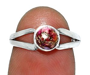 Kingman Pink Dahlia Turquoise Ring size-6 SDR238378 R-1505, 6x6 mm