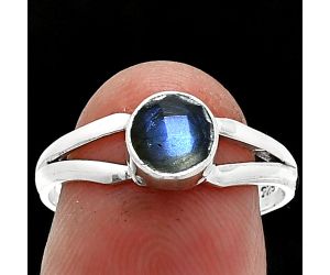 Blue Fire Labradorite Ring size-8 SDR238387 R-1505, 6x6 mm