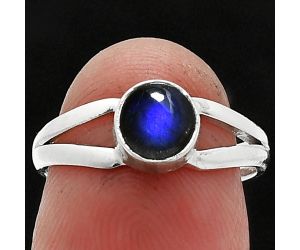 Blue Fire Labradorite Ring size-6 SDR238390 R-1505, 6x6 mm
