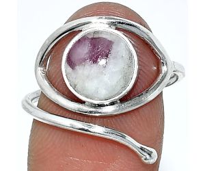 Eye - Pink Tourmaline in Quartz Ring size-8.5 SDR238399 R-1254, 9x9 mm