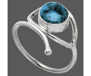 Eye - Natural Turquoise Morenci Mine Ring size-9 SDR238408 R-1254, 9x9 mm