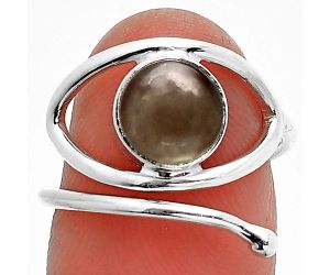 Eye - Gray Moonstone Ring size-7.5 SDR238411 R-1254, 8x8 mm