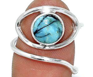 Eye - Natural Turquoise Morenci Mine Ring size-8 SDR238416 R-1254, 8x8 mm