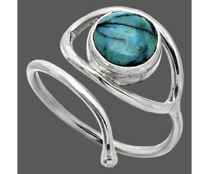 Eye - Natural Turquoise Morenci Mine Ring size-8 SDR238416 R-1254, 8x8 mm