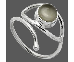 Eye - Gray Moonstone Ring size-8.5 SDR238418 R-1254, 7x7 mm