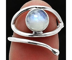 Eye - Rainbow Moonstone Ring size-7 SDR238422 R-1254, 7x7 mm