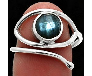 Eye - Blue Labradorite Checker Ring size-8.5 SDR238424 R-1254, 8x8 mm