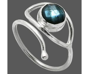 Eye - Blue Labradorite Checker Ring size-8.5 SDR238424 R-1254, 8x8 mm