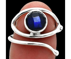 Eye - Blue Labradorite Checker Ring size-8 SDR238425 R-1254, 8x8 mm