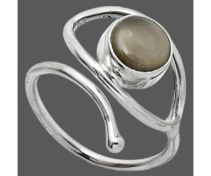 Eye - Gray Moonstone Ring size-7 SDR238432 R-1254, 8x8 mm