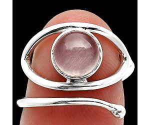 Eye - Rose Quartz Ring size-7 SDR238446 R-1254, 8x8 mm