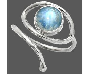 Eye - Rainbow Moonstone Ring size-8.5 SDR238459 R-1254, 8x8 mm