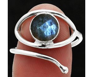 Eye - Blue Labradorite Checker Ring size-9 SDR238462 R-1254, 8x8 mm