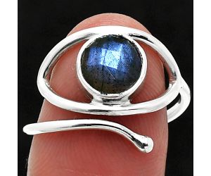 Eye - Blue Labradorite Checker Ring size-8.5 SDR238463 R-1254, 8x8 mm