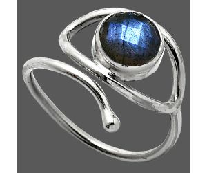 Eye - Blue Labradorite Checker Ring size-8.5 SDR238463 R-1254, 8x8 mm