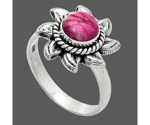 Sun - Kingman Pink Dahlia Turquoise Ring size-8 SDR238474 R-1617, 7x7 mm