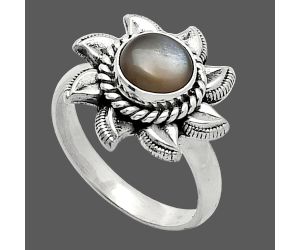 Sun - Gray Moonstone Ring size-7 SDR238479 R-1617, 7x7 mm