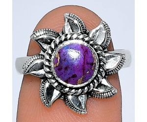 Sun - Copper Purple Turquoise Ring size-7 SDR238488 R-1617, 7x7 mm