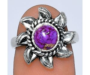 Sun - Copper Purple Turquoise Ring size-7 SDR238500 R-1617, 7x7 mm