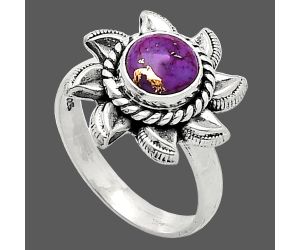 Sun - Copper Purple Turquoise Ring size-7 SDR238500 R-1617, 7x7 mm