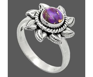 Sun - Copper Purple Turquoise Ring size-8 SDR238526 R-1617, 7x7 mm