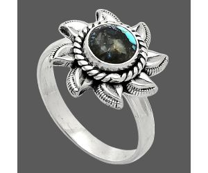 Sun - Lucky Charm Tibetan Turquoise Ring size-8 SDR238545 R-1617, 7x7 mm