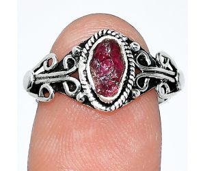 Pink Tourmaline Rough Ring size-7 SDR238565 R-1358, 4x8 mm