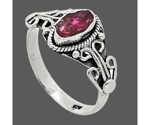 Pink Tourmaline Rough Ring size-7 SDR238565 R-1358, 4x8 mm