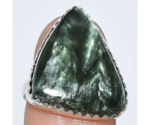 Russian Seraphinite Ring size-6.5 SDR238669 R-1210, 17x21 mm