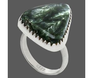 Russian Seraphinite Ring size-6.5 SDR238669 R-1210, 17x21 mm