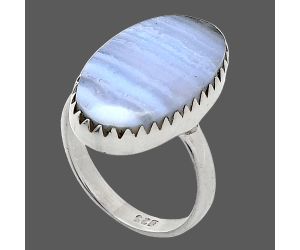 Blue Lace Agate Ring size-8 SDR238690 R-1210, 12x22 mm