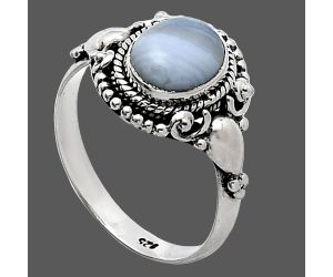 Blue Lace Agate Ring size-8 SDR238713 R-1291, 7x9 mm