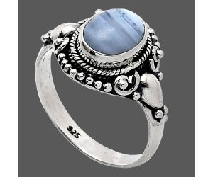 Blue Lace Agate Ring size-8 SDR238714 R-1291, 7x9 mm